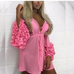 Barbie pink beach cover up one size